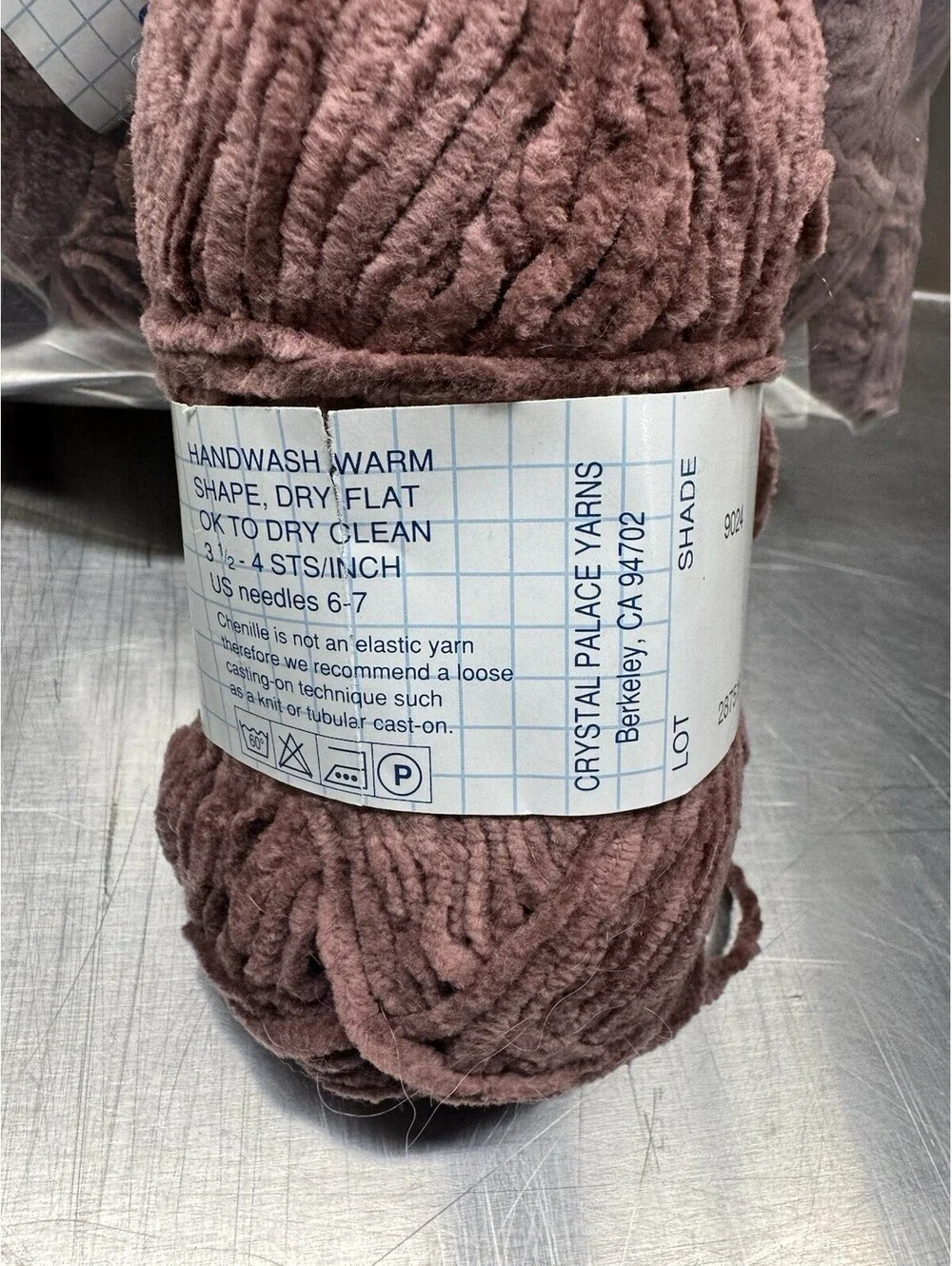 Crystal Palace Yarn Cotton Chenille Shade 9024 Mauve 15 Skein Lot